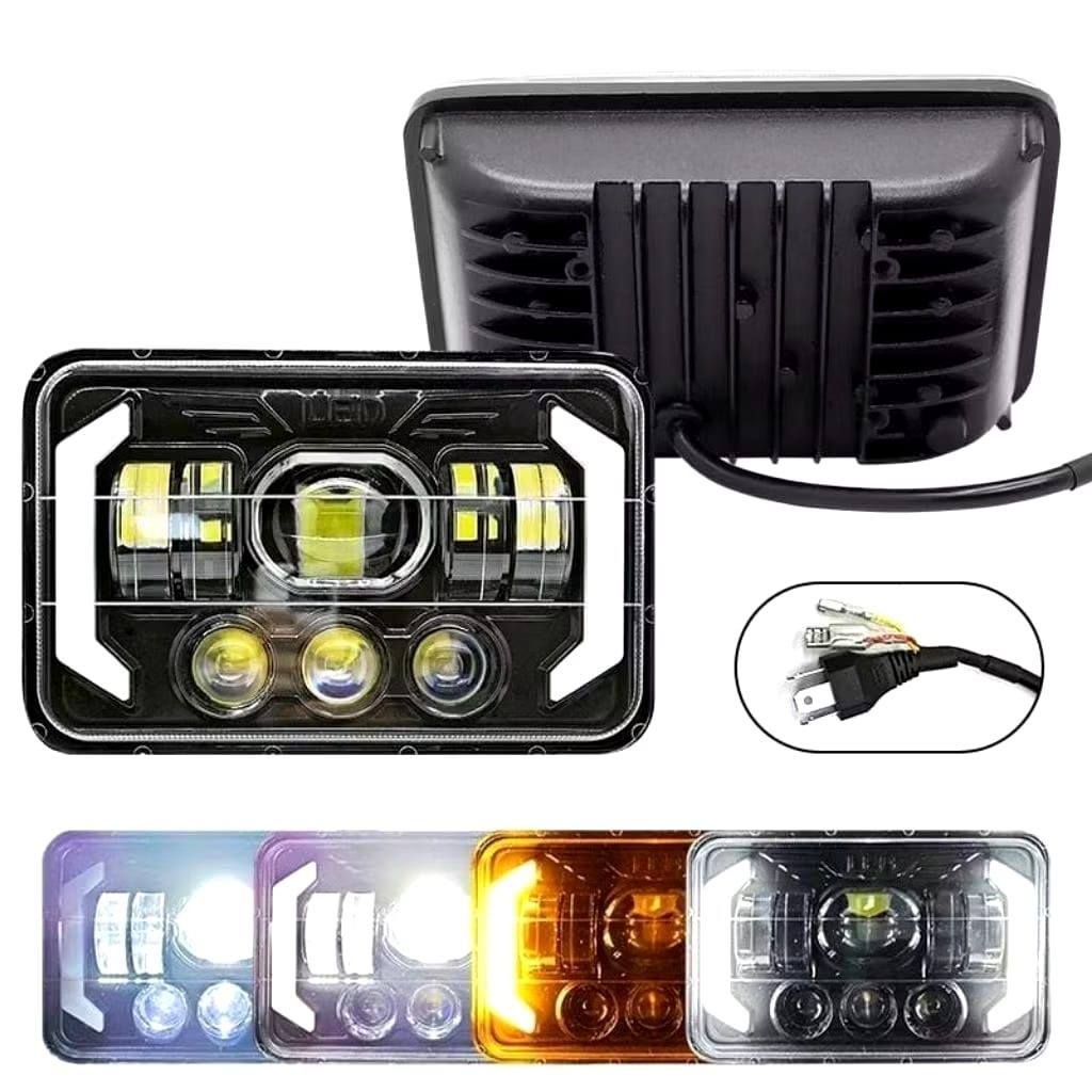 LAMPU SOROT DAYMAKER MBK ORIGINAL LAMPU KOTAK LED 5.75 INCH SOCKET H4 PLUS BREKET