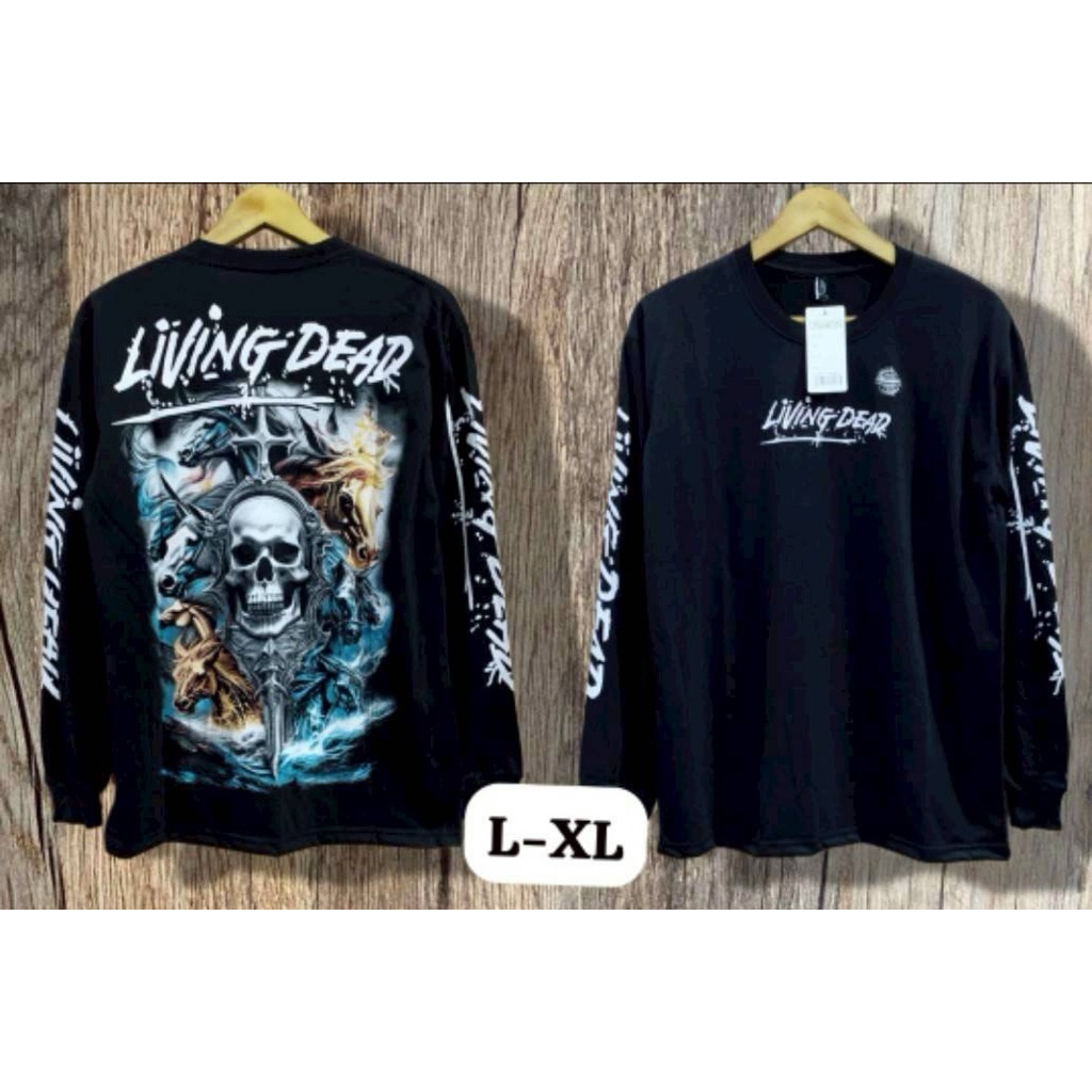 Kaos Pria Lengan Panjang CRIMSON KING Premium – Desain Old Man Smoking Gothic Style
