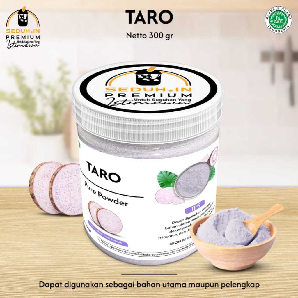 pure toples 300 gram taro tanpa gula/minuman bubuk premium