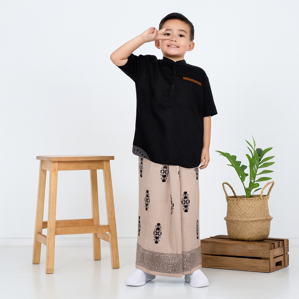 Sarung Anak Instan Laki Laki 5 7 10 Tahun Model Rok Karet Pinggang Praktis Motif Batik Diskon 50%
