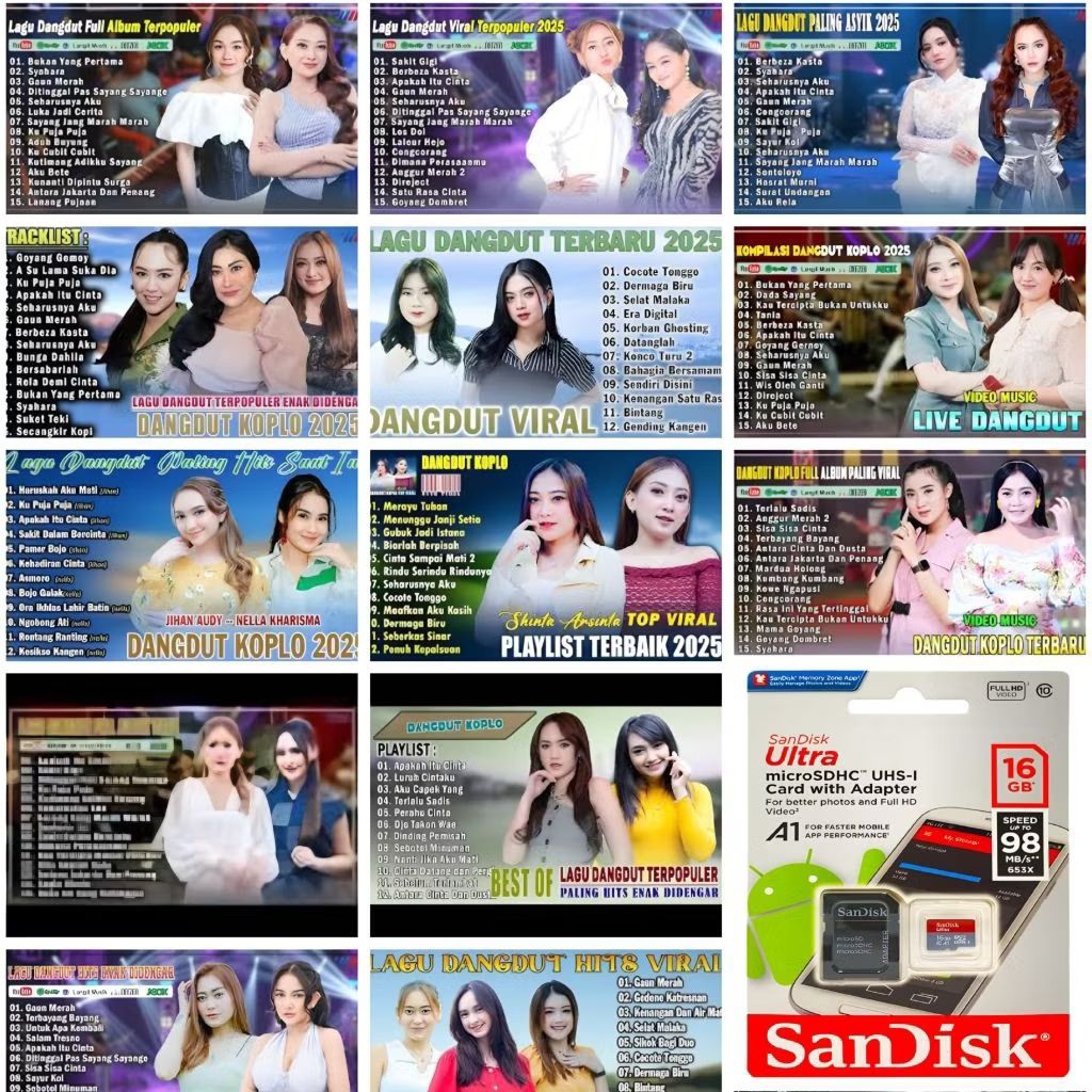KARTU MEMORI HP FULL MUSIK DANGDUT KOPLO VIRAL 2025 - SD CARD FULL LAGU DANGDUT TERBARU - KARTU MEMO