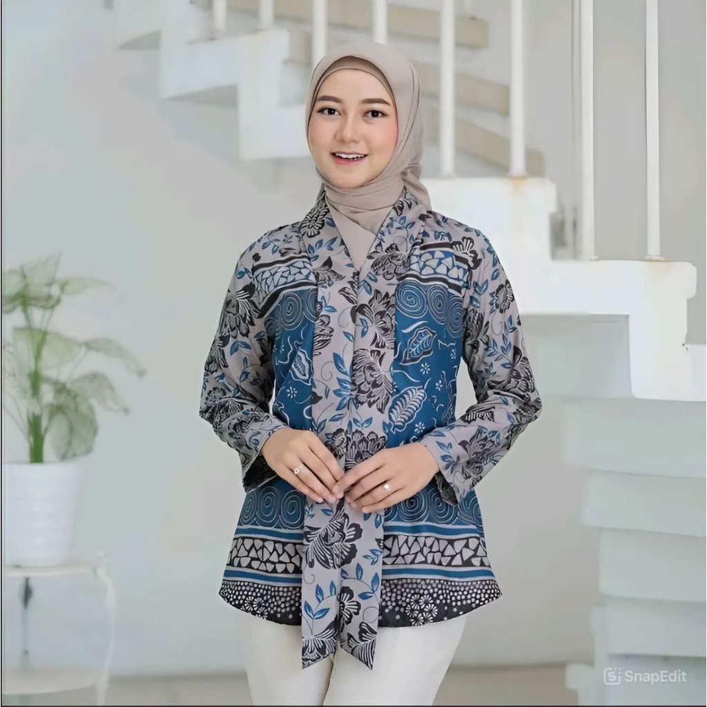 Blouse Batik Wanita Atasan Batik Kantor M L XL XXL Semarangan