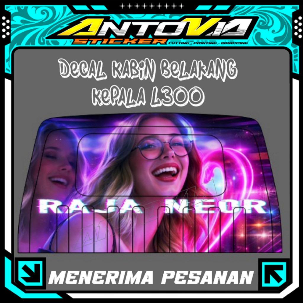 Stiker Vinyl - Decal Variasi Kabin Belakang Kepala l300 - Bisa Custom