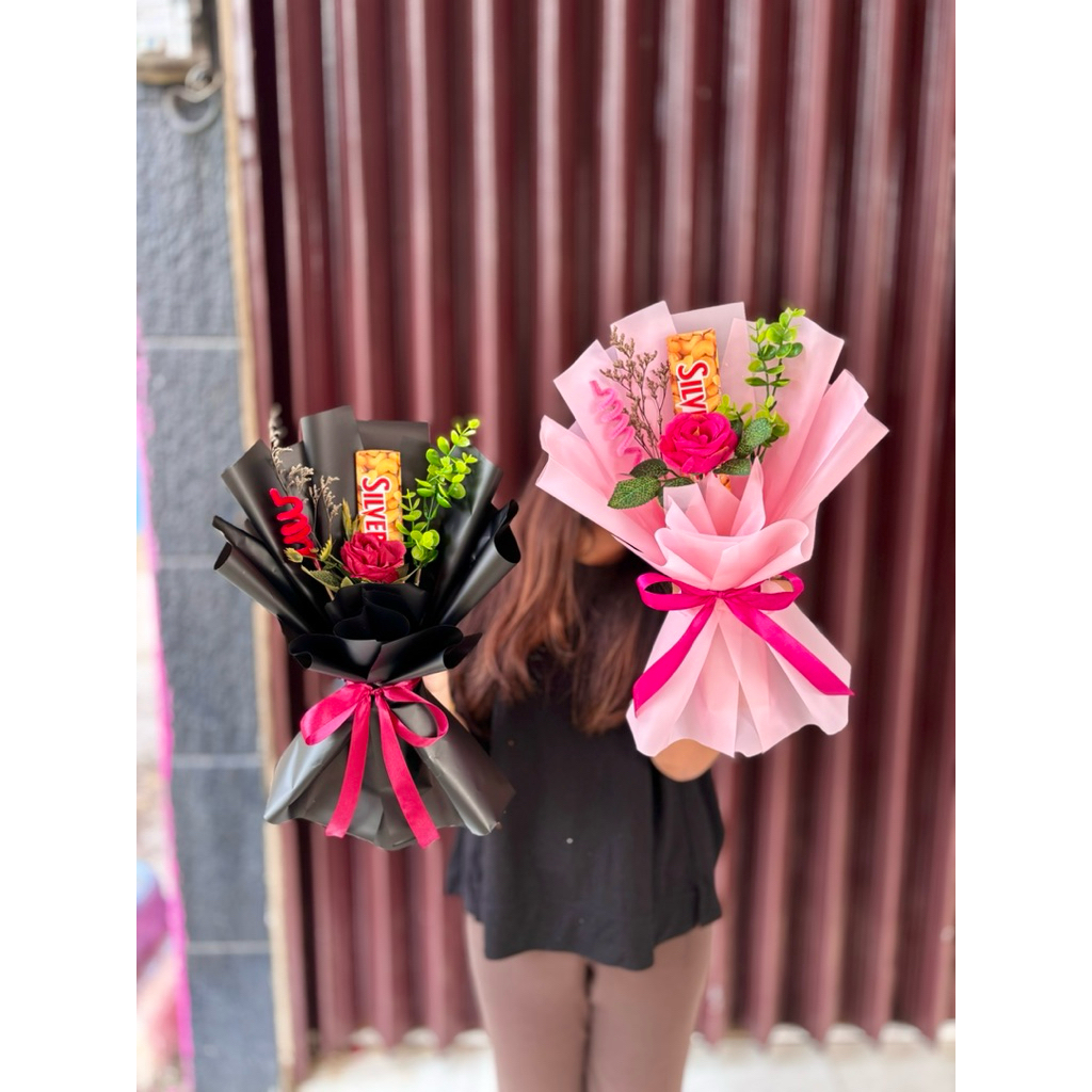 buket silverqueen murah | buket valentine palembang | buket palembang ready | buket coklat silverque