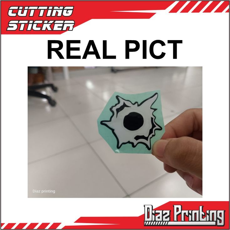Jual Stiker cutting Logo Tembakan peluru Sticker reflektif