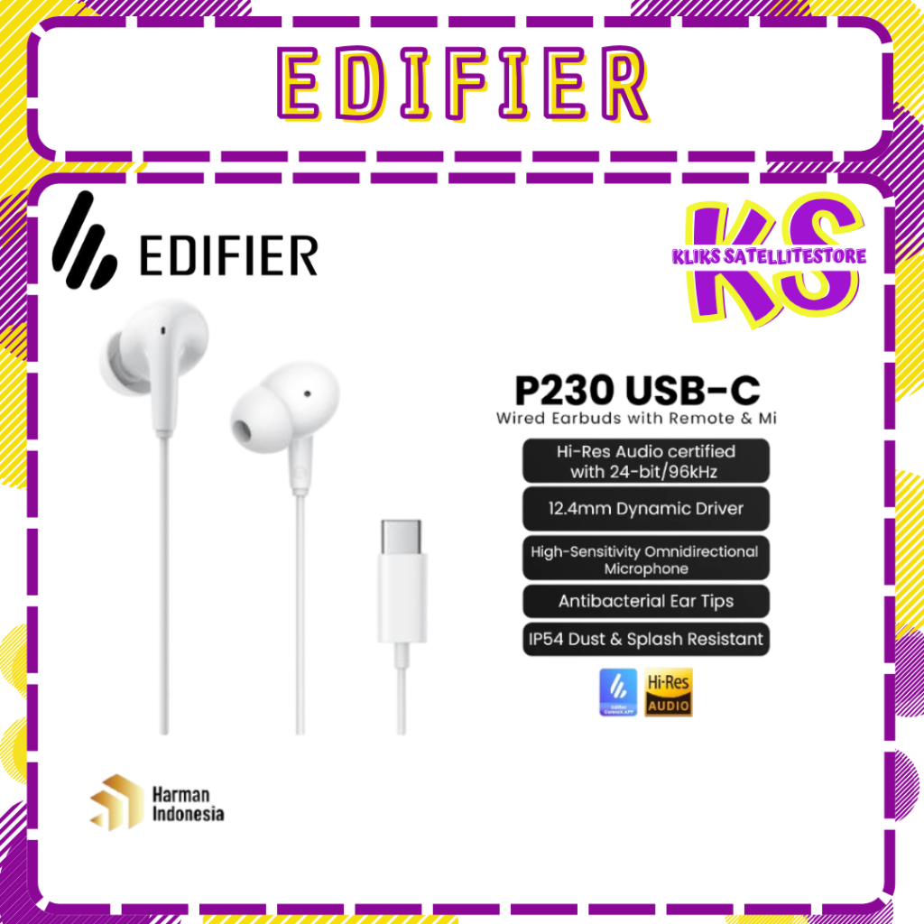 EDIFIER P230 USB-C Wired Earbuds with Remote and Mic