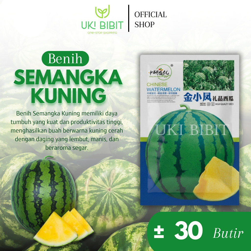 Kemasan Original | Benih Biji Semangka Kuning Non Biji | Semangka Kuning