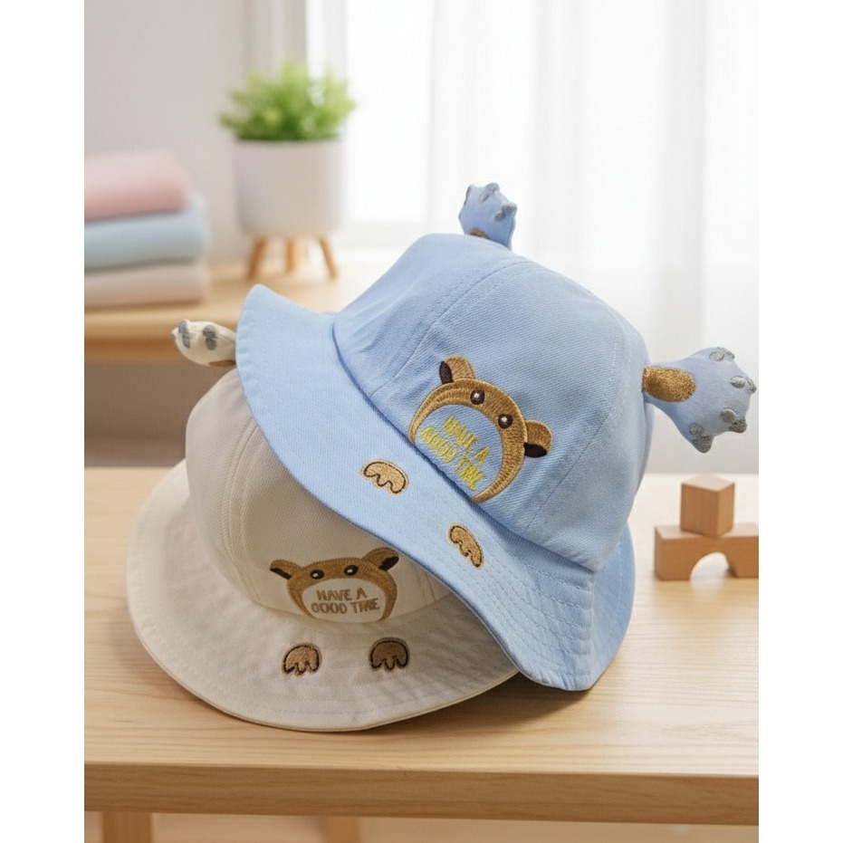 Topi Bucket Anak Bordir Have A Good Time Tanduk (6-24 Bulan)