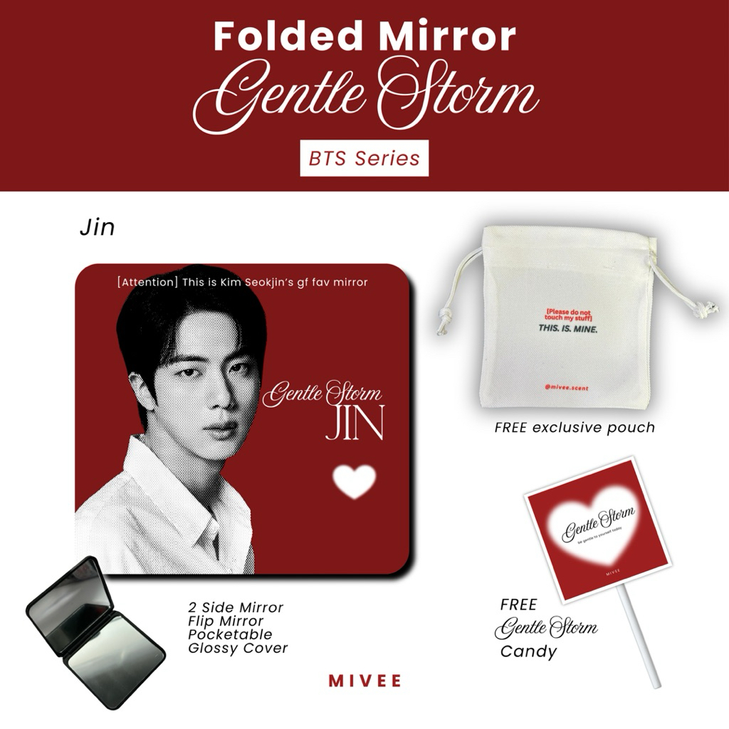 BTS cermin lipat kaca mini travelable k-pop