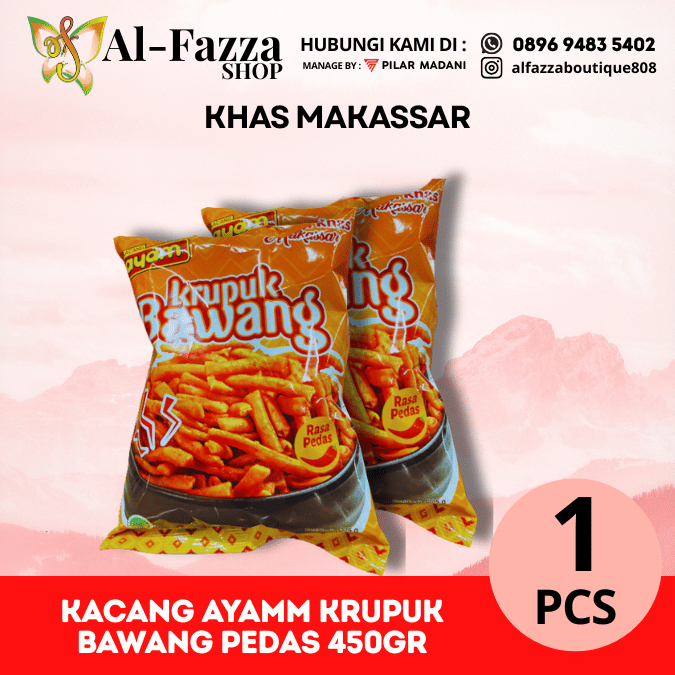 KACANG AYAM KRUPUK BAWANG PEDAS 225 GR /KACANG AYAM KRUPUK BAWANG PEDAS 450GR