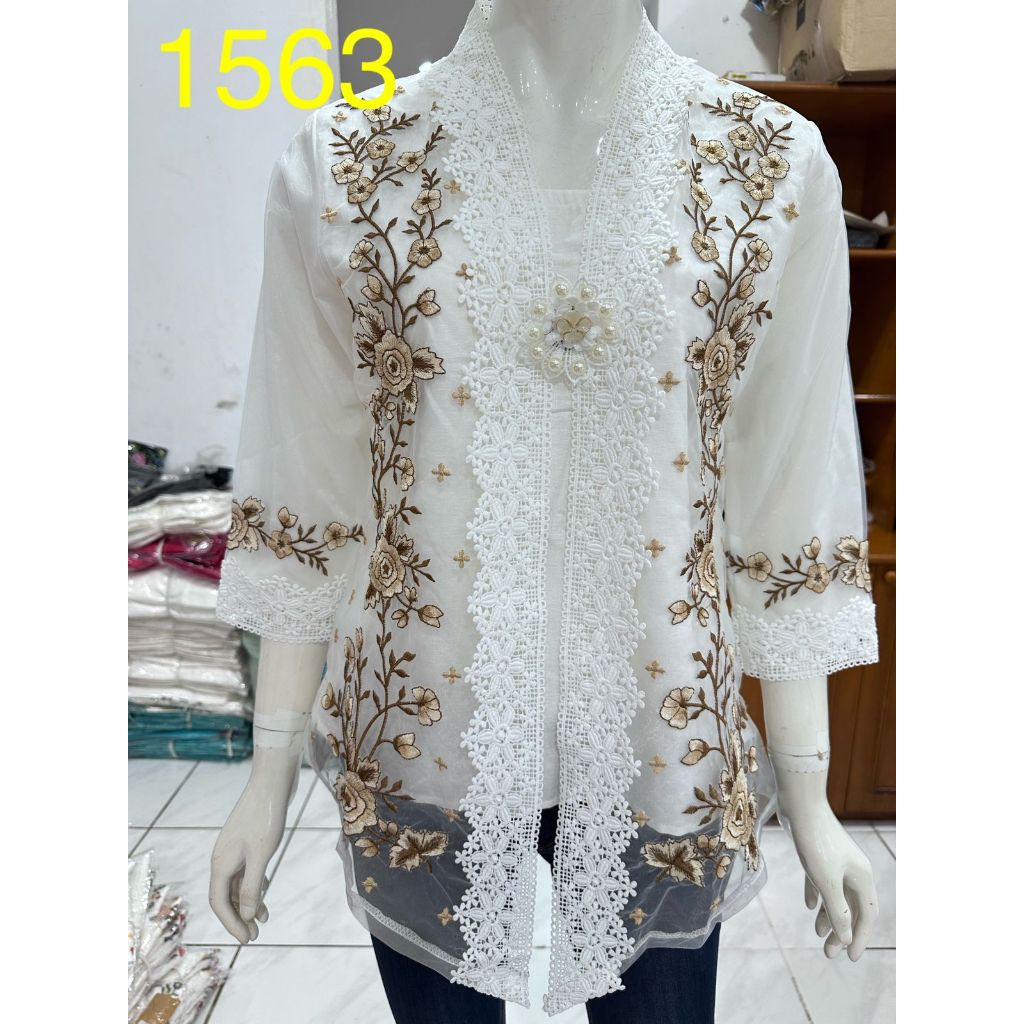 0170 kebaya rompi bordir organdi premium bros /kebaya encim HITAM