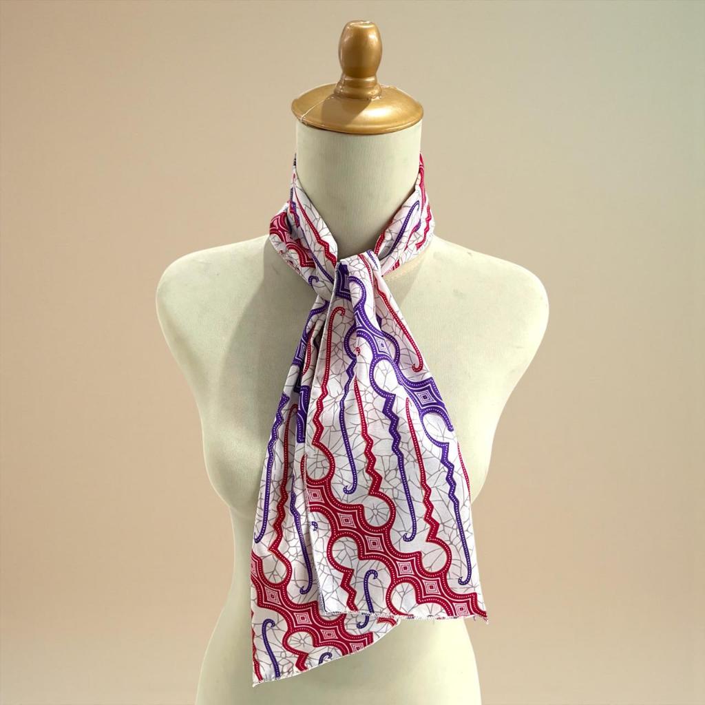 Terlaris Syal Scarf Batik Indonesia Parang Warna Kombinasi Biru