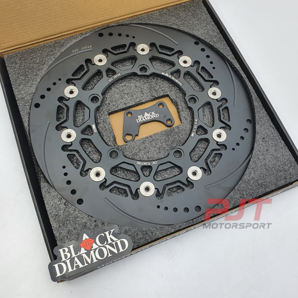 PIRINGAN CAKRAM DEPAN BLACK DIAMOND 320MM NINJA250 RR NEW 5 LUBANG CNC FLOATING BRAKE DISK DISC STAN