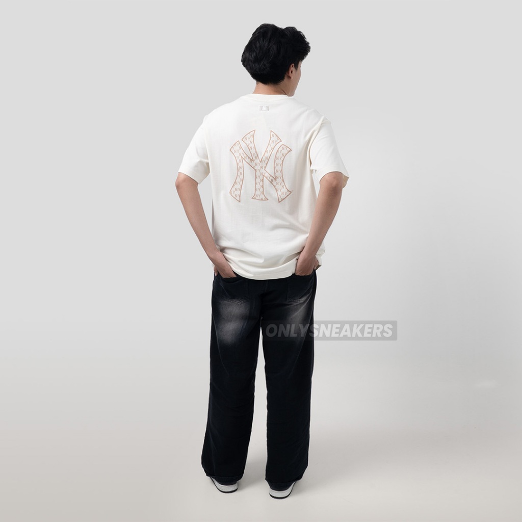 MLB CLASSIC MONOGRAM BIG LOGO NEW YORK YANKEES CREAM TEE