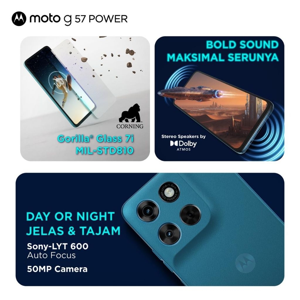 Moto G57 Power 5G - RAMBoost 24GB/256GB - Snapdragon6s Gen4 - Antutu 625K - 7000mAh SiliconCarbon - 