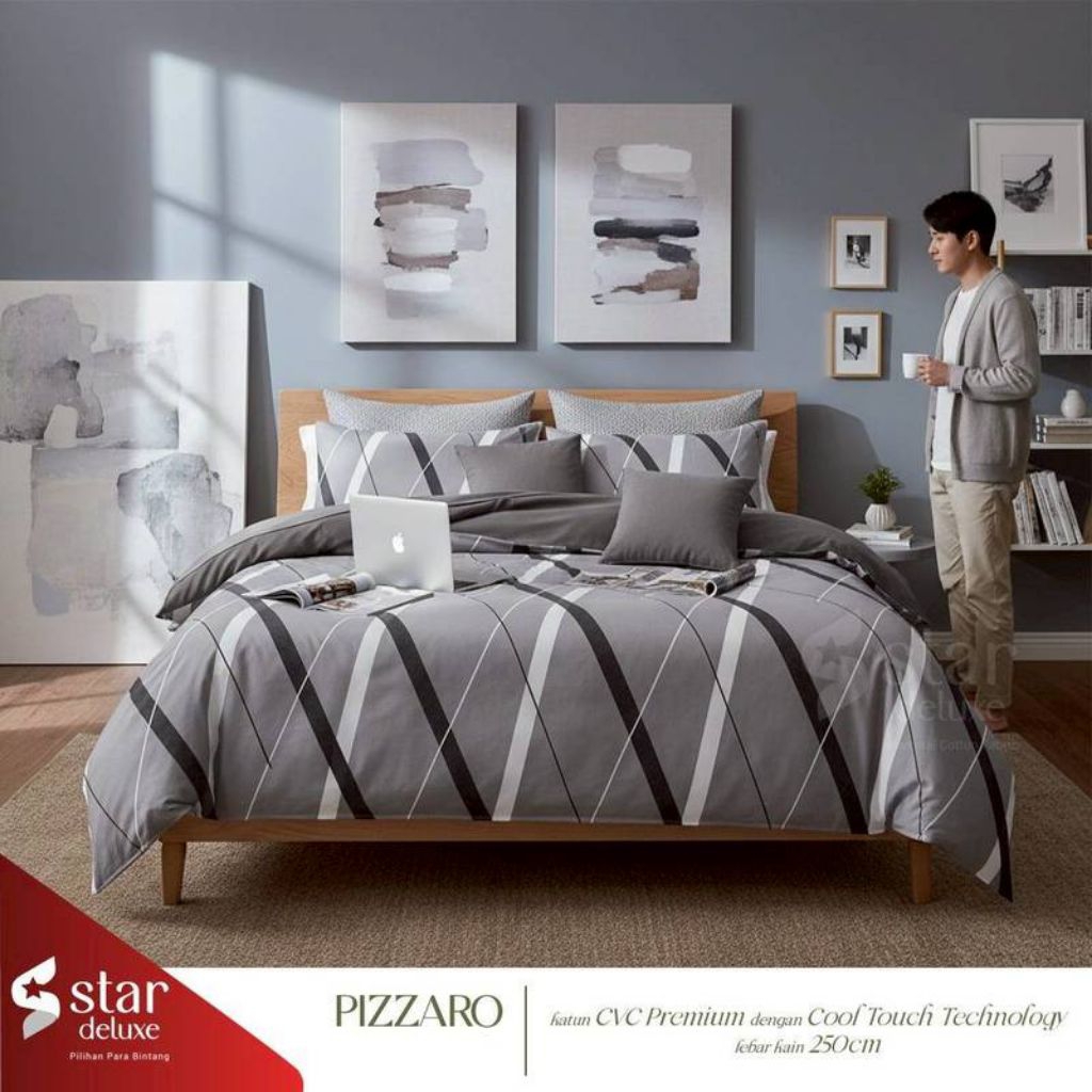 BEDCOVER SET SPREI KATUN CVC STAR - ISTANA SPREI DEPOK - BEDCOVER HOMEMADE