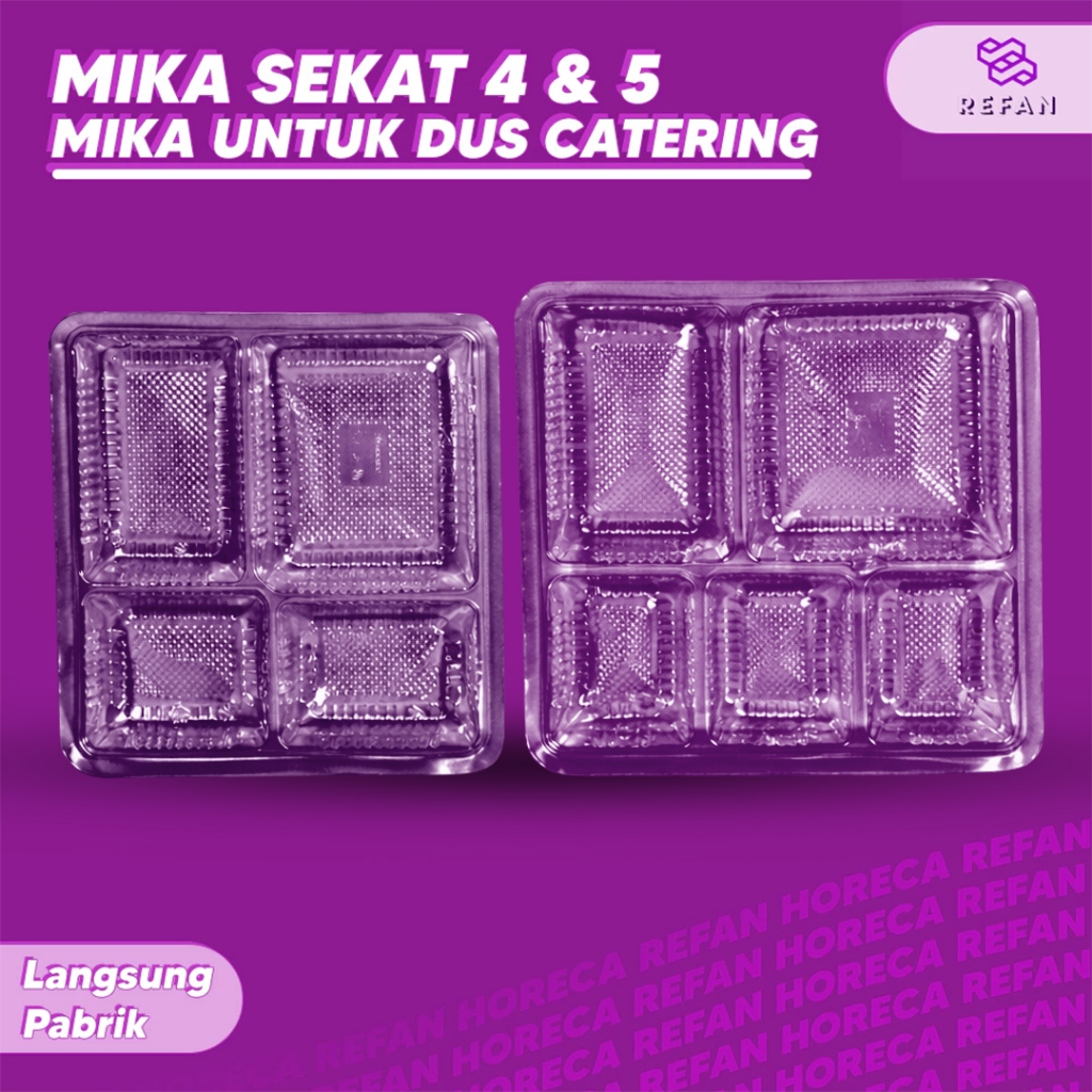 Mika Sekat / Mika Catering Box Sekat 4 Sekat 5 / Mika Plastik Sekat