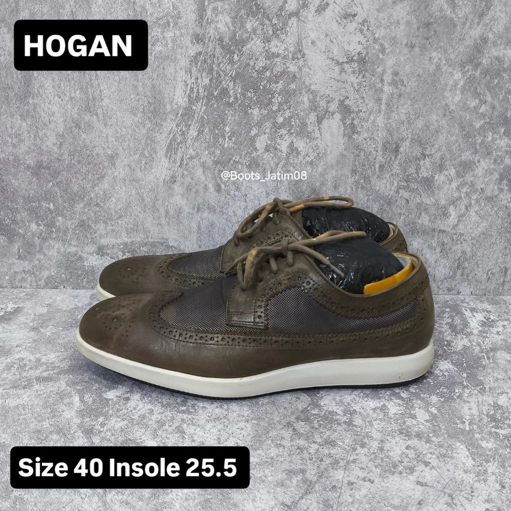 Hogan Scarpa Casual Wingtip Shoes Size 40