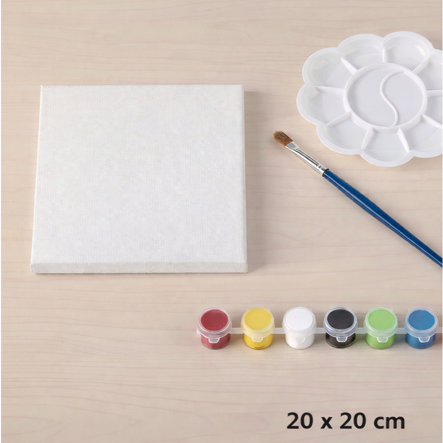 [FREE BOX&BUBBLE] SET KANVAS LUKIS | SET PAKET KANVAS MELUKIS | Set Kanvas Lukis (6 Cat Akrilik,1 Ku