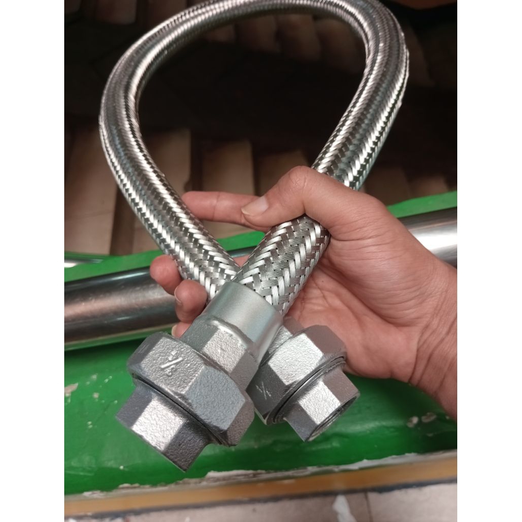 Flexible Metal Hose SS304 3/4"Inch (1 Meter)+Watermur Female - Besi