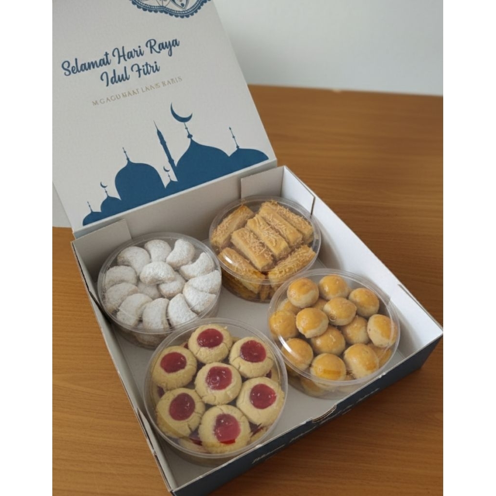 Paket Kue Kering Isi 4 Toples + Box Hampers Lebaran