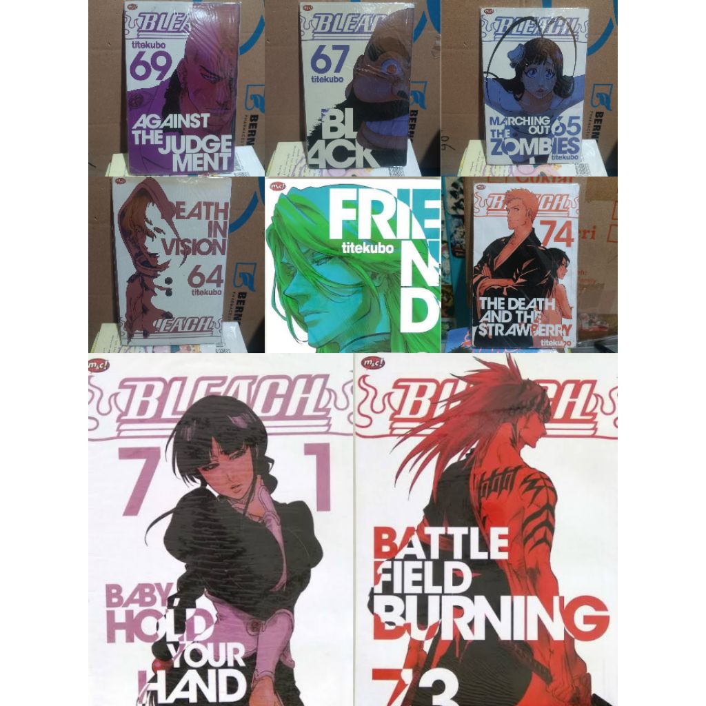 Komik Bleach 2,3,24,36,47,49,50,51,52,54,57,58,59,64,65,67,69 segel cabutan / komik Bleach vol 2,3,2