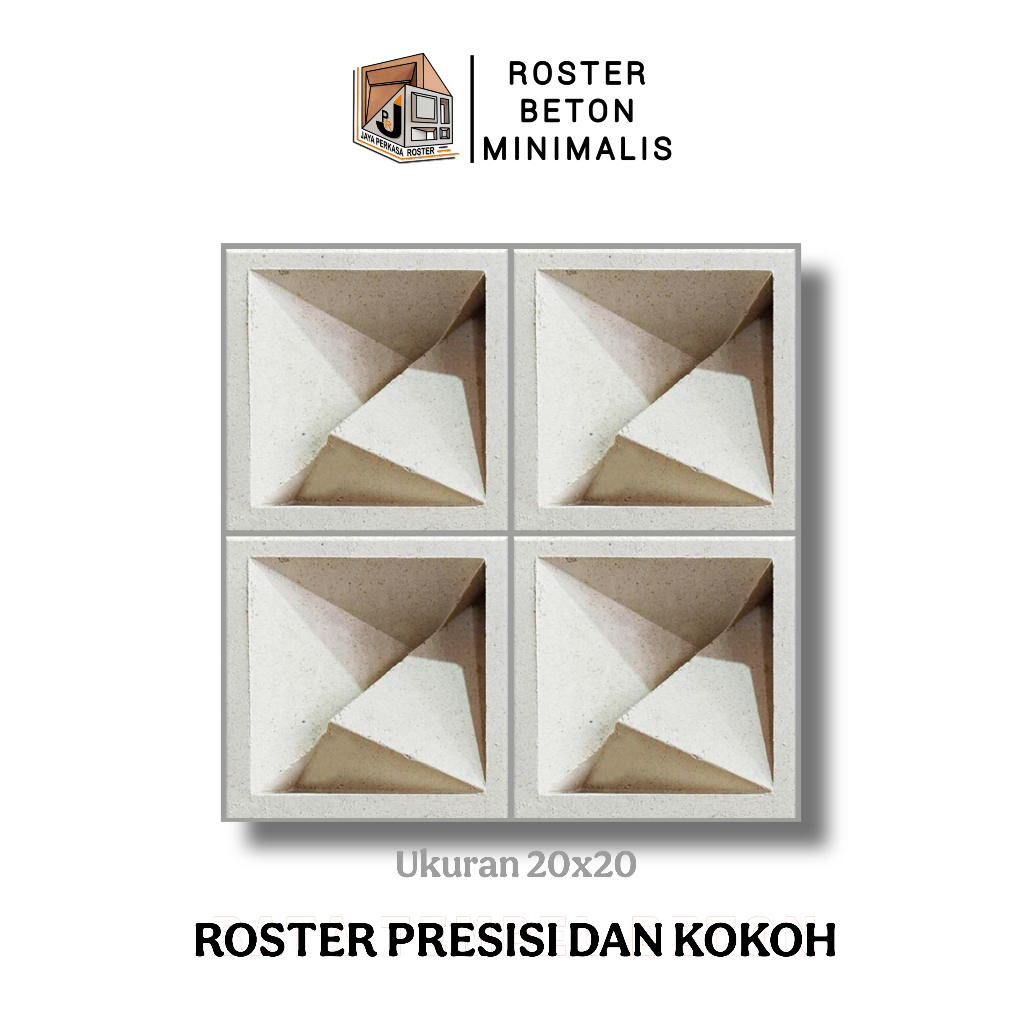 Roster Beton Minimalis - | Loster Putih | Model Best Seller, Ukuran 20 x 20, Ventilasi Udara, Nako, 
