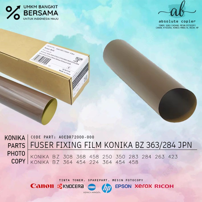 Fixing Film Konika Minolta Hitam Bizhub 363 283 250 423 350 420 500 361 421 501 DI 2510 3510 470 520