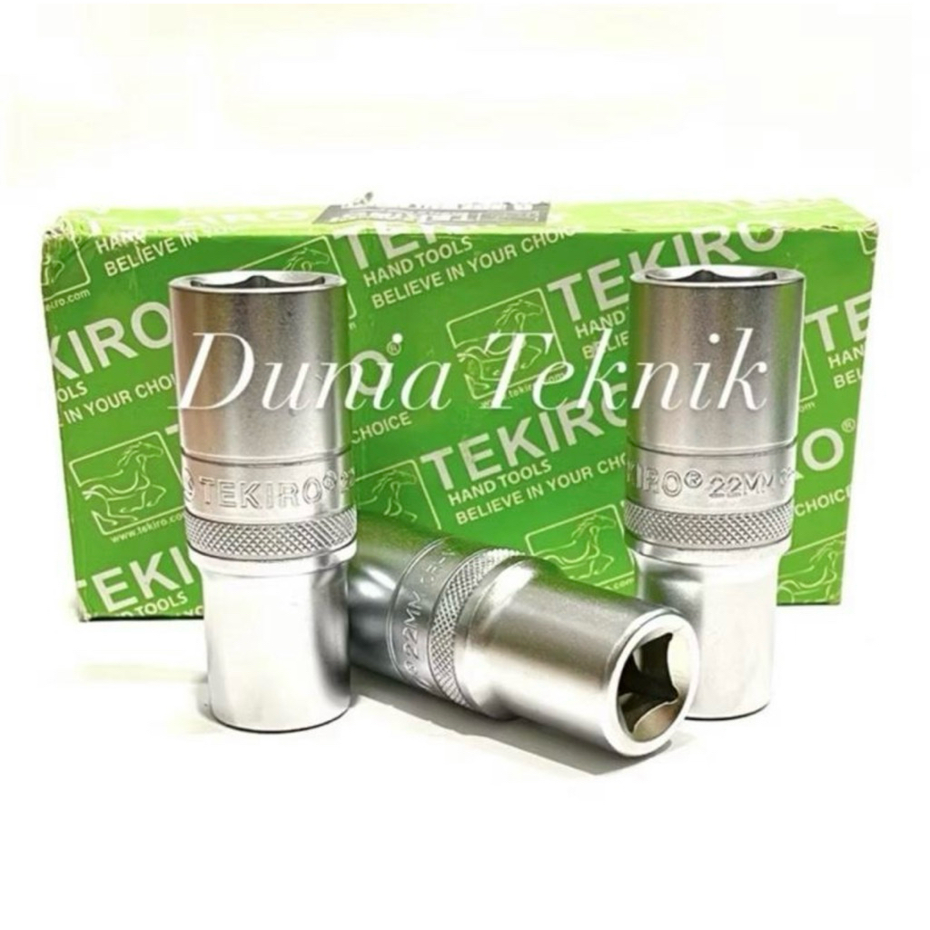 TEKIRO Mata Sok Panjang 22 mm Deep Wall socket 22mm 1/2” DR 6 PT Mata Kunci Sock Shock panjang Kunci