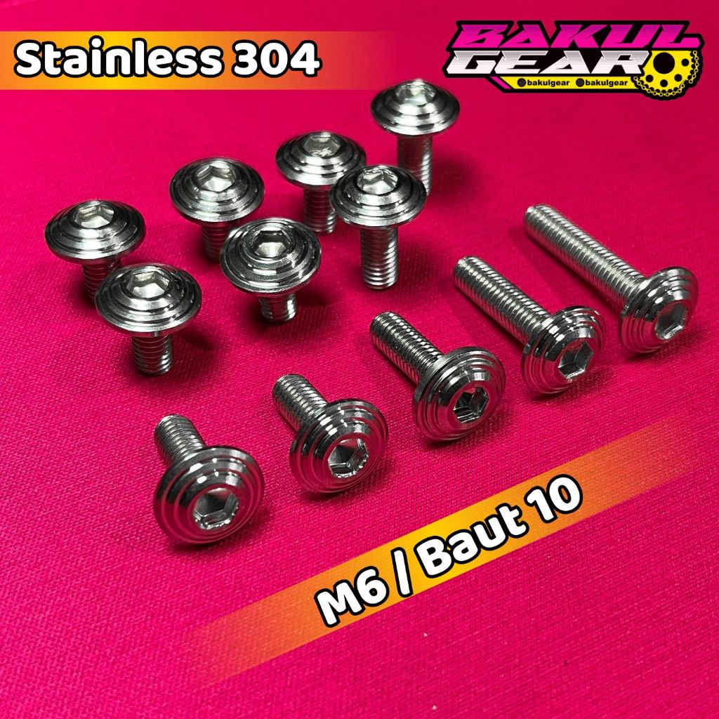 Baut Stainless M6 / Baut 10 Spiral Payung Model Kepala Payung