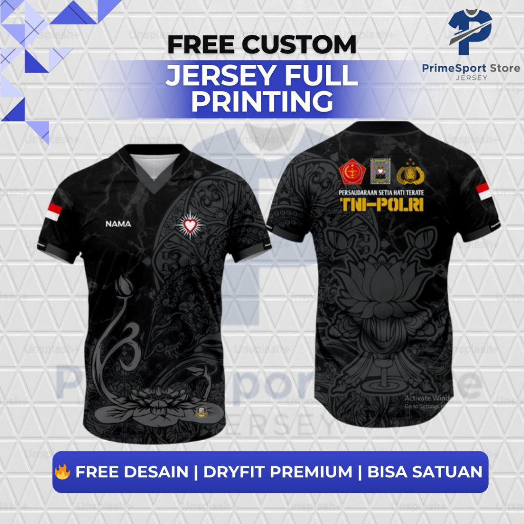 JERSEY PSHT TNI POLRI FULL PRINTING FREE CUSTOM DESIGN
