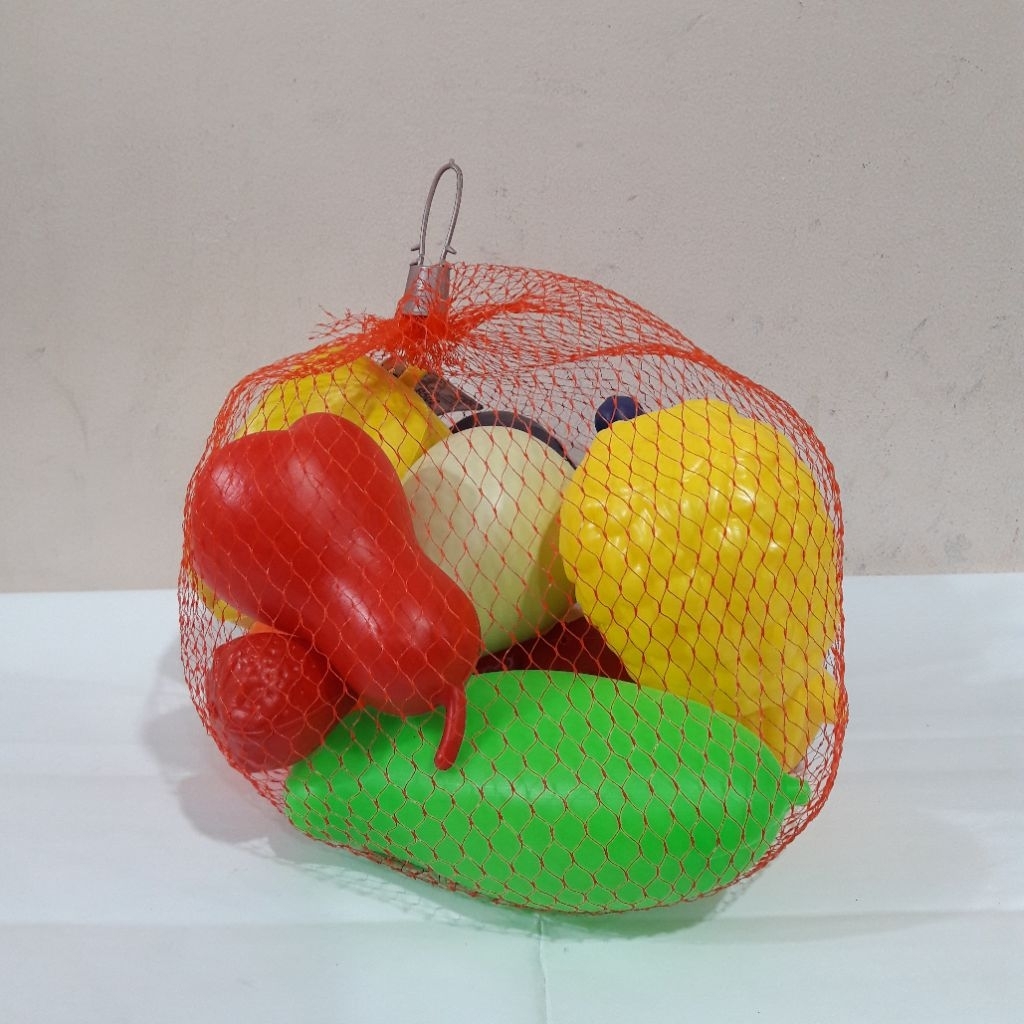 MAINAN BUAH PLASTIK MACAM MACAM BUAH PLASTIK ISI 12 MAINAN BUAH PLASTIK