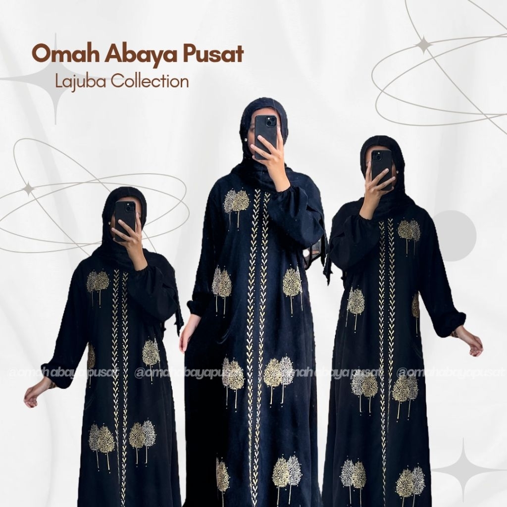 Omah Abaya Pusat Lajuba Collection Abaya Gamis Busui Maxi Dress ABAYA BORDIR CALISTA Dress Kekinian 