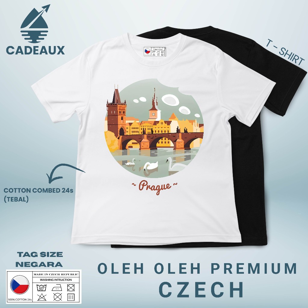 Kaos Oleh Oleh Prague Czech Praha T-Shirt Cotton Combed 24s SOUVENIR PREMIUM GIFT