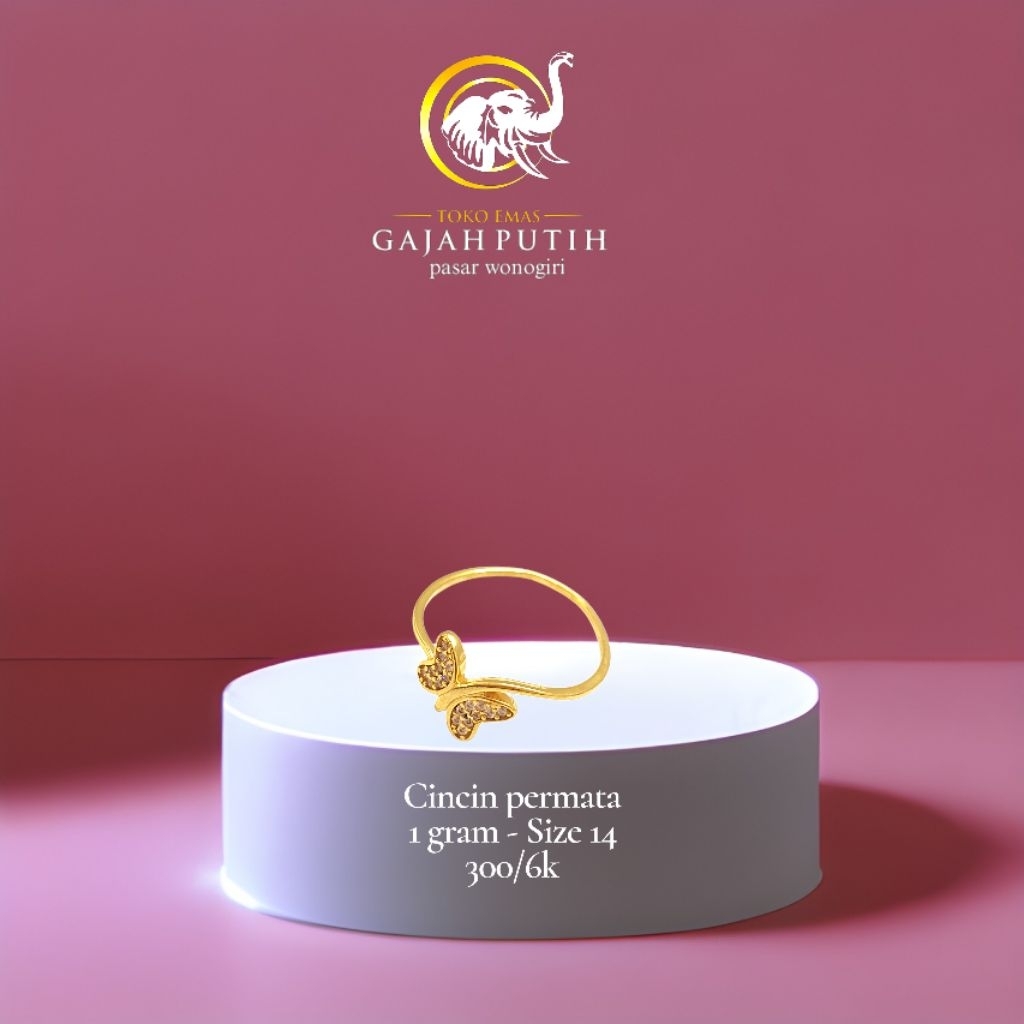 Cincin emas permata 1 gram