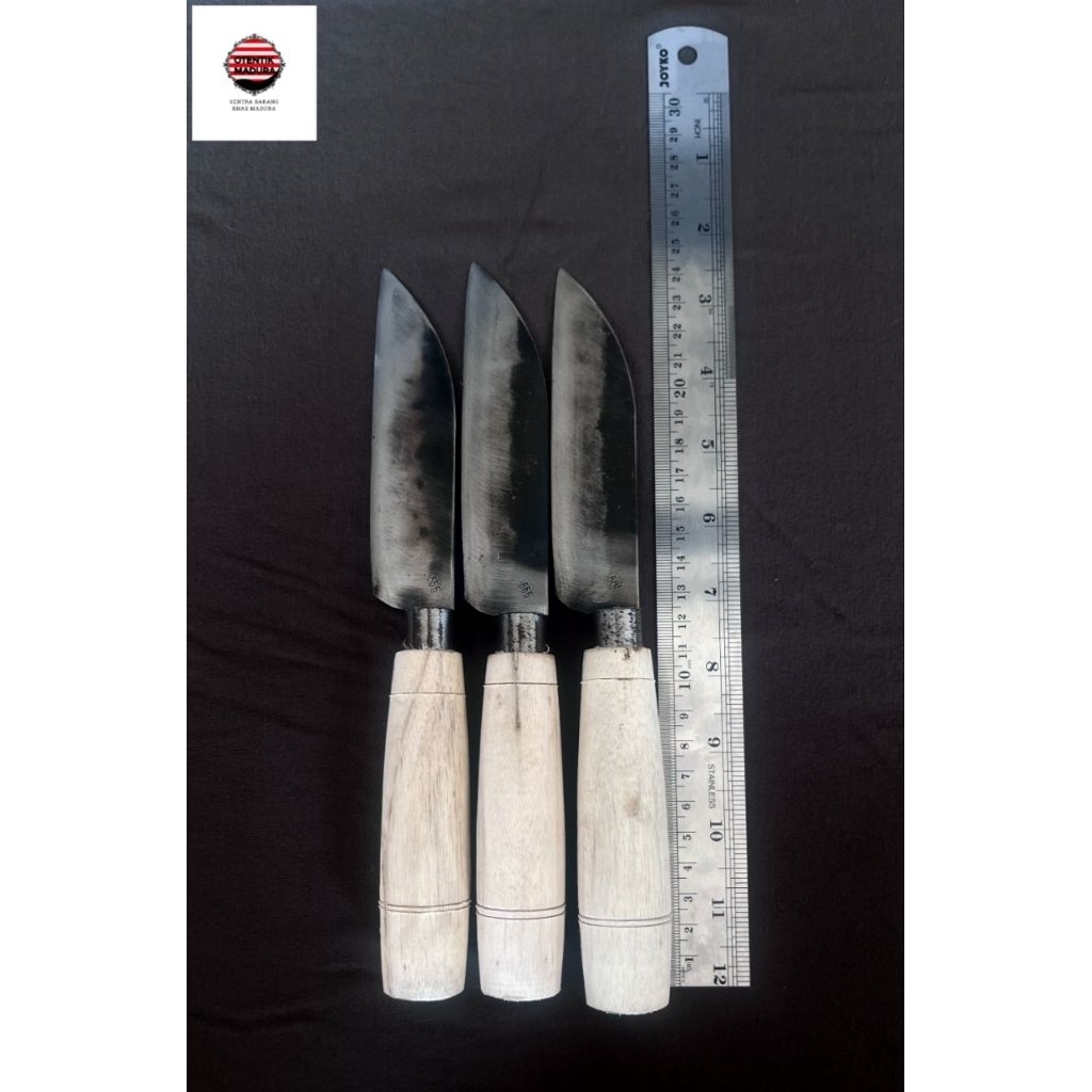 Bundling 3 Pcs Pisau Dapur Legend Cap 555 Asli Madura - Uk. 24 Cm - Super Tajam & Awet - Bahan Baja 