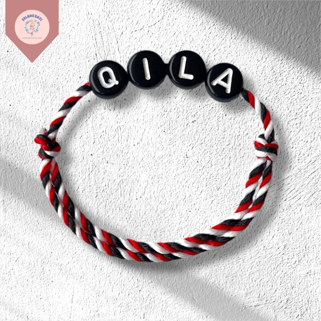[Free tridatu polos] Gelang bayi gelang tridatu bayi anak dewasa custom inisial Nama Adjustable kual