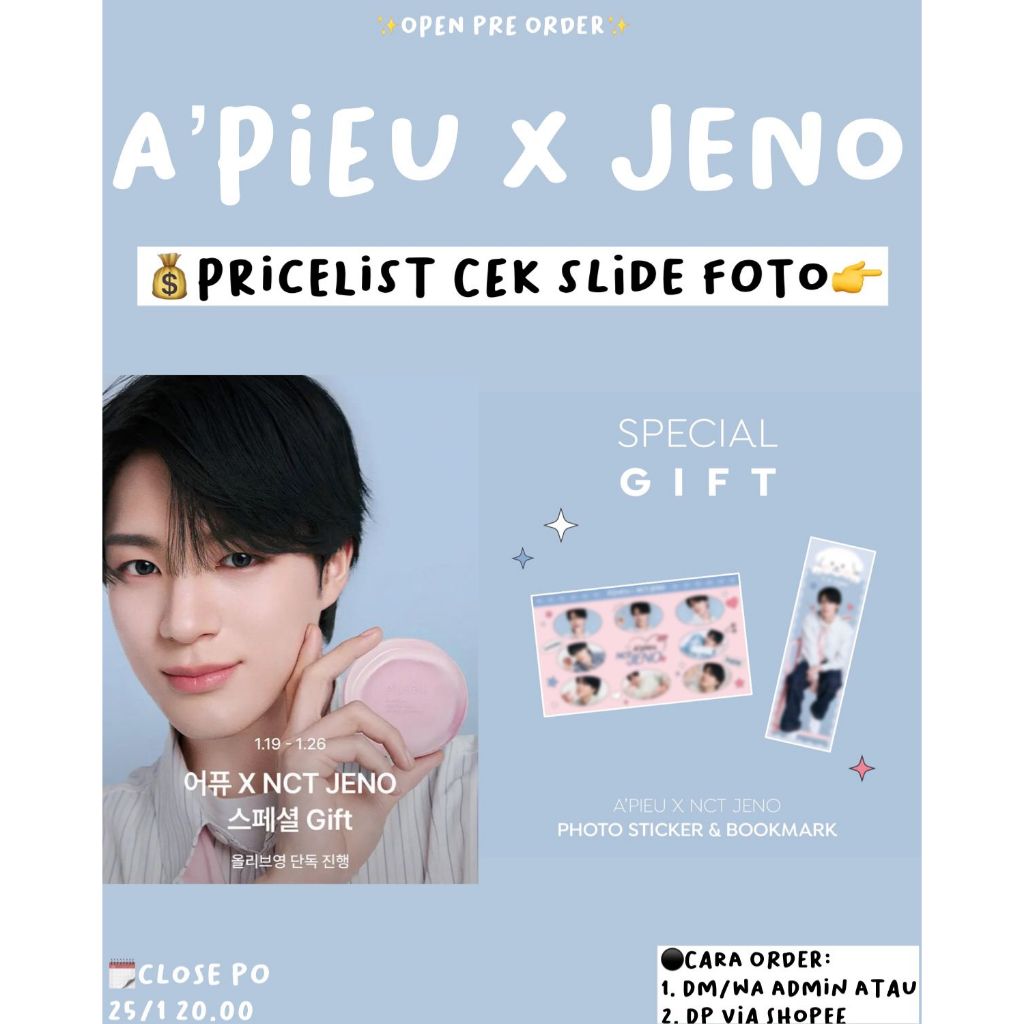 [PRODUK PO | WAJIB MEMBACA DESKRIPSI & SLIDE FOTO] NCT JENO X A’PIEU APIEU JENO NCT DREAM SPECIAL GI