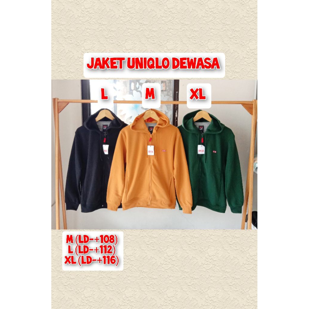 jaket zipper uniqlo dewasa