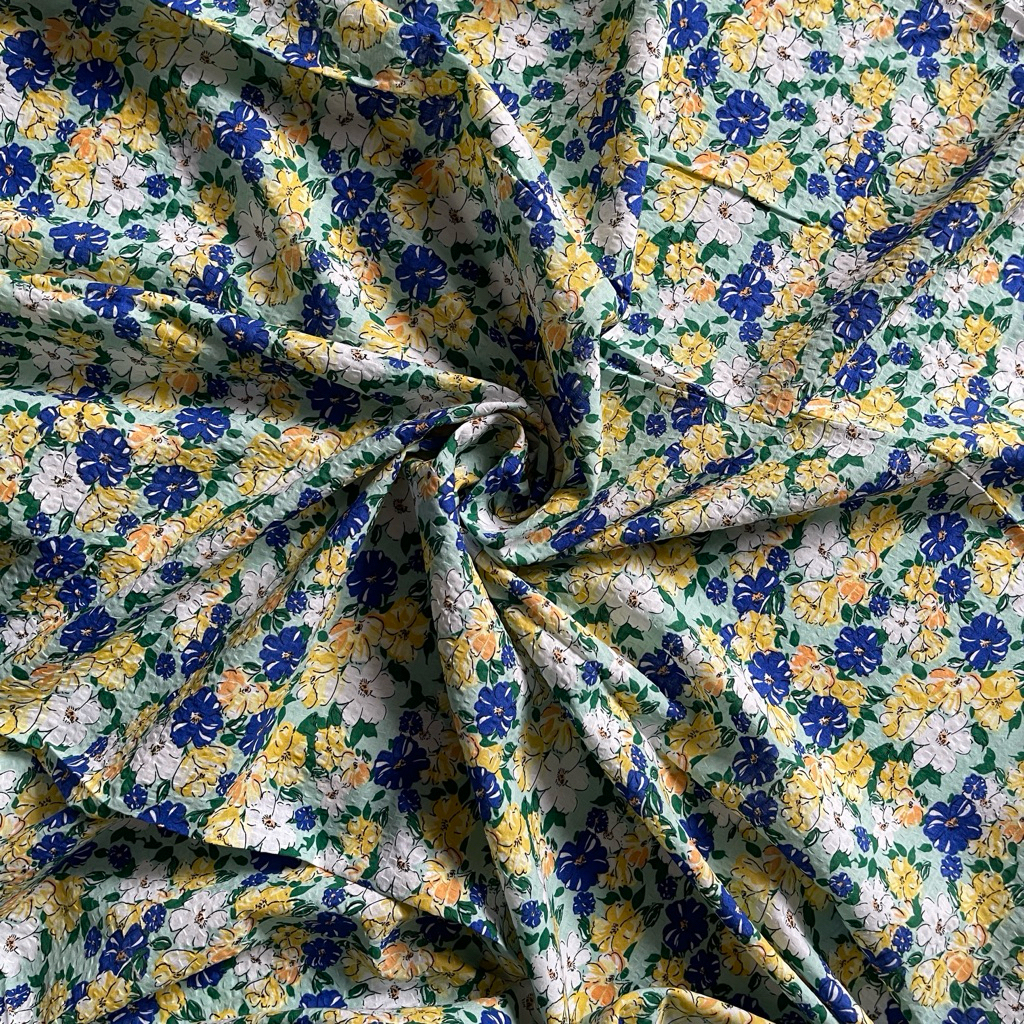 kain katun paris crinkle/katun crinkle motif cantik/kain rayon crinkle paris motif kecil