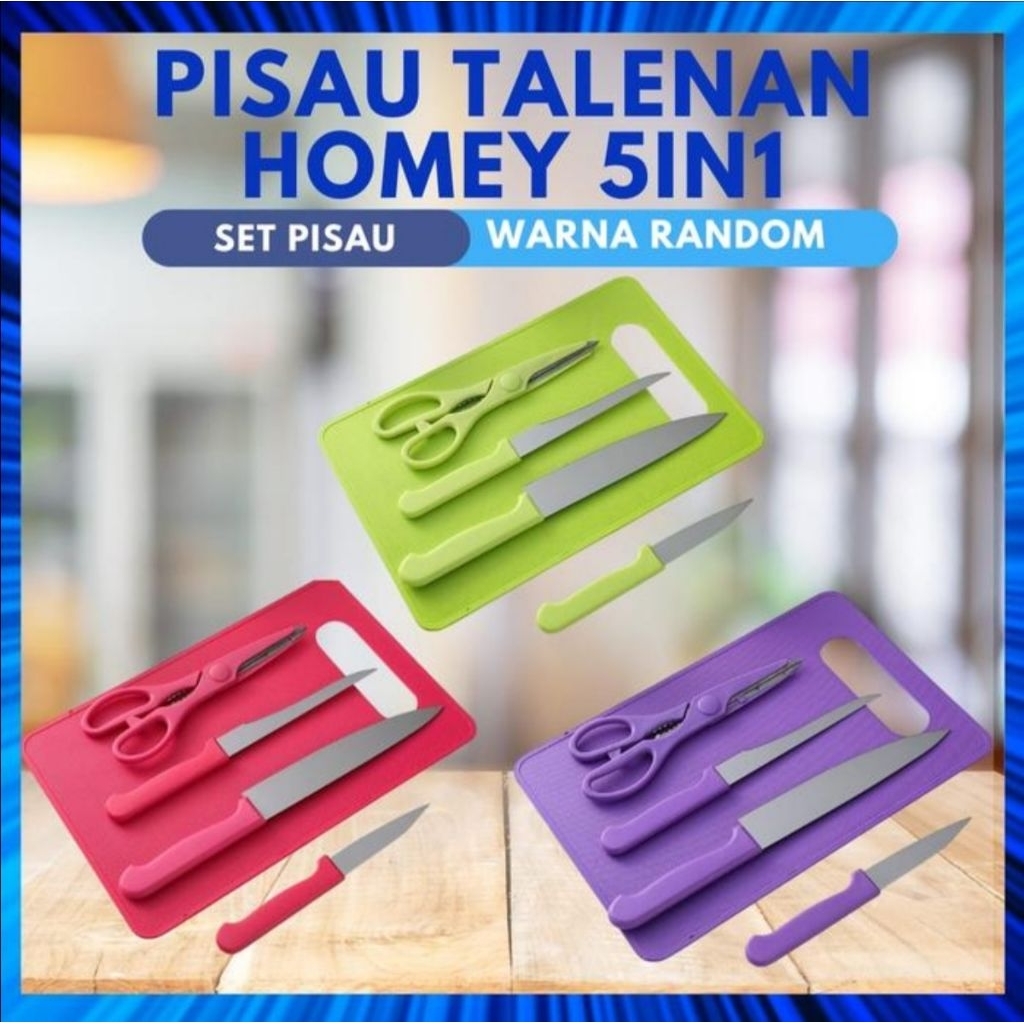 Pisau Set Talenan Gunting Dapur / Pisau Dapur Serbaguna Satu Set