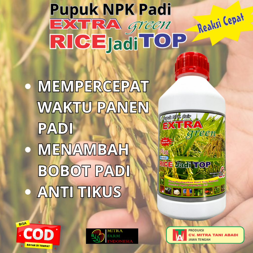 Pupuk NPK Cair Padi Rice Top 1000 ml Menyuburkan Tanaman Anti Tikus Menyegerakan Panen