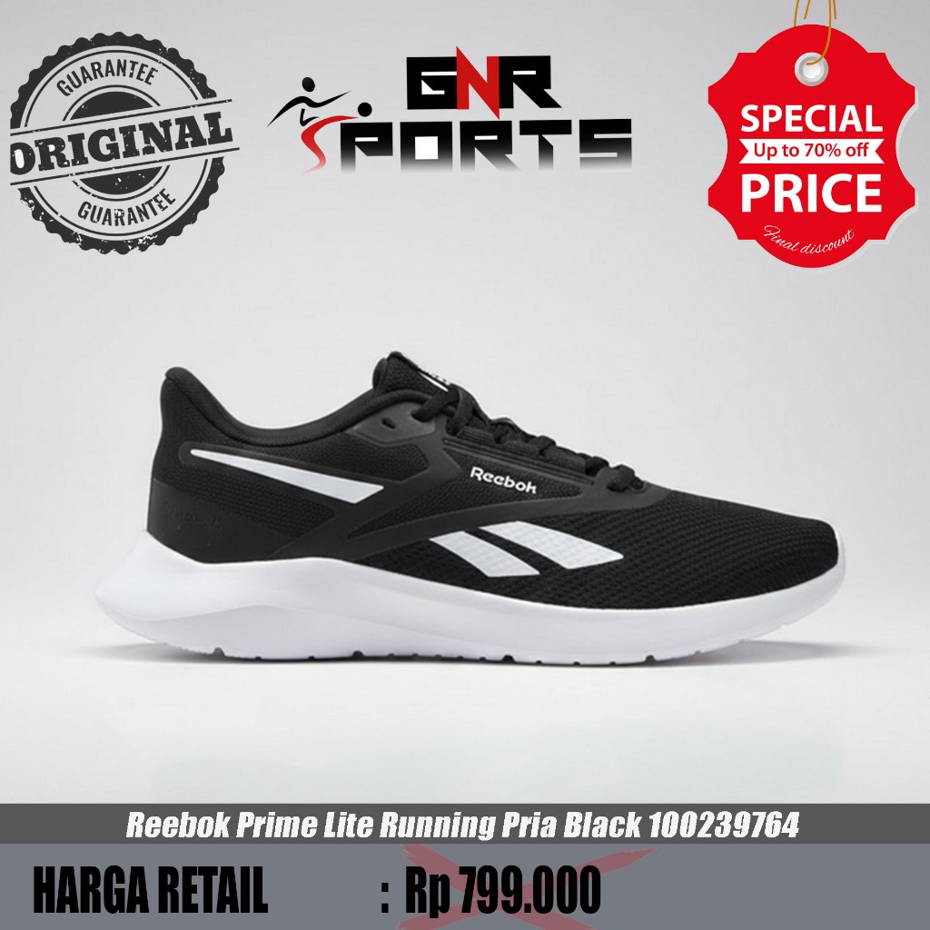Sepatu Lari Reebok Prime Lite Running Pria Black 100239764 Original 100%