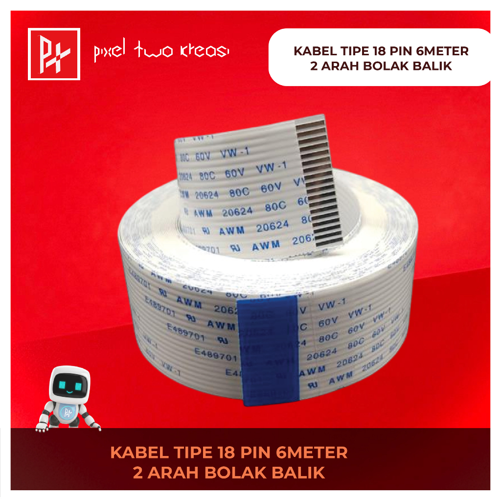 Kabel Tipe 18 pin 6meter 2 arah / bolak balik