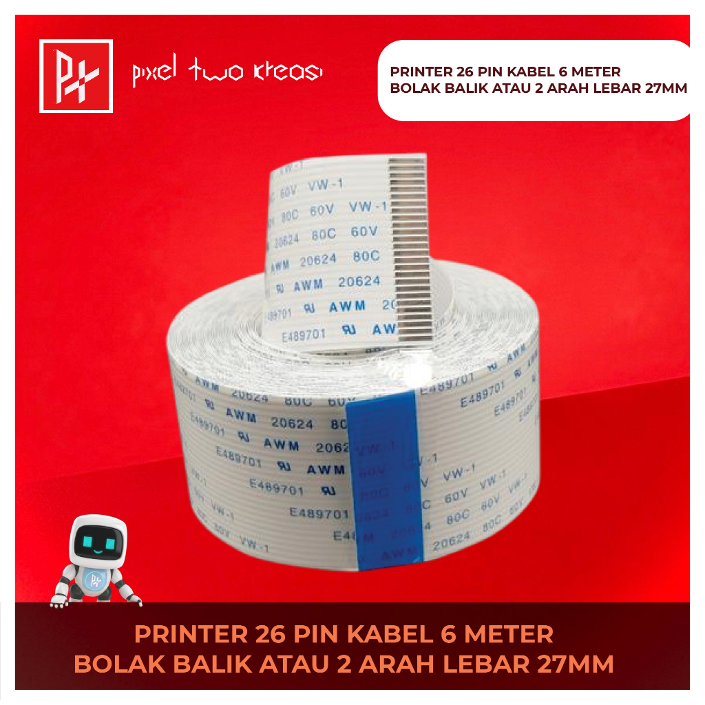 Kabel 26 Pin 6 Meter Bolak Balik / Dua Arah Lebar 2.7cm