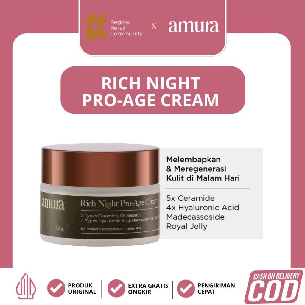 Rich Night Cream Amura Original | Perawatan Malam | Kulit Halus & Sehat