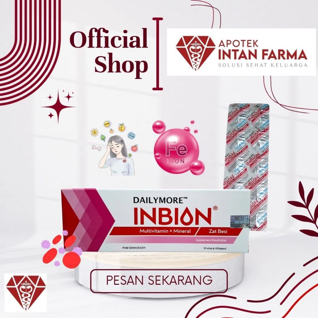 Inbion kapsul multivitamin mineral zat besi pada ibu hamil anemia 1 strip