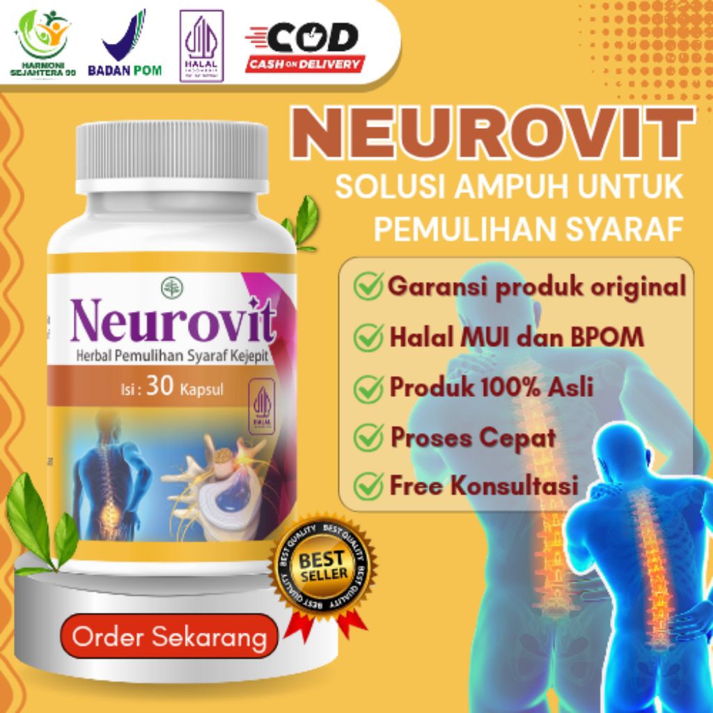 NEUROVIT CAPSULES - Herbal Alami Untuk Saraf Kejepit - Herbal Pereda Nyeri Saraf atau Asam Urat