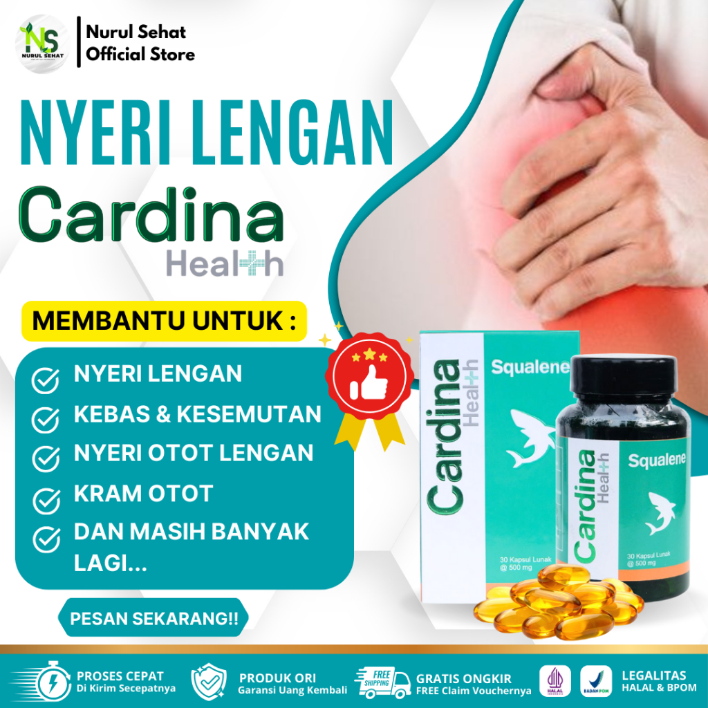 Obat Nyeri Lengan, Kebas & Kesemutan, Nyeri Otot Lengan, Kram Otot Sudah Halal & Bpom Cardina