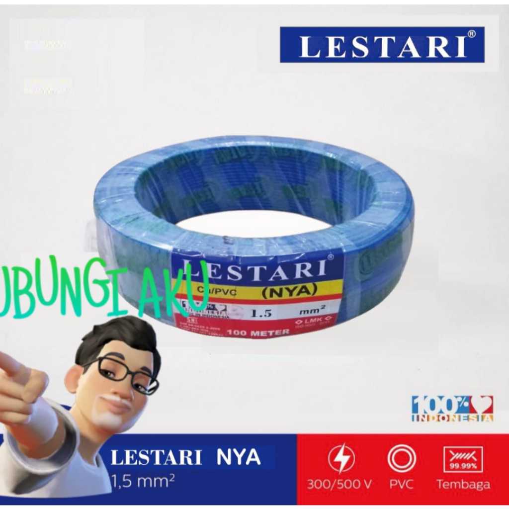 KABEL NYA 1.5 MM X 50 METER HITAM MERK LESTARI
